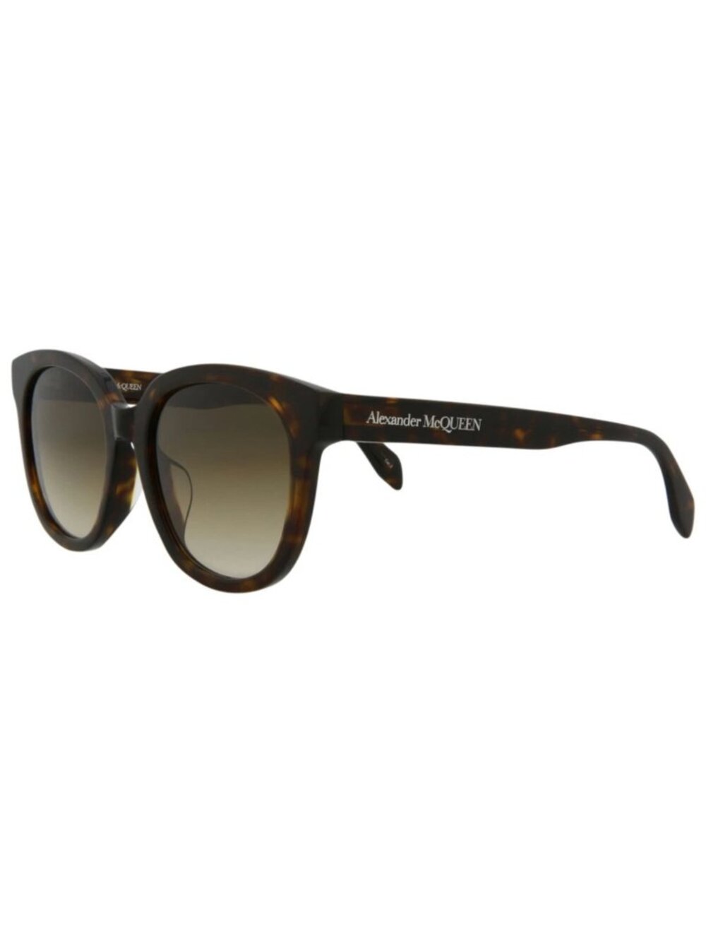 New Alexander McQueen Women's Sunglasses Round Oval Acetate Frame Unisex Havana